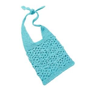 Urban Outfitters Monaco Blue Raffia Hobo Beach Vacation Bohemian Style Bag NWT